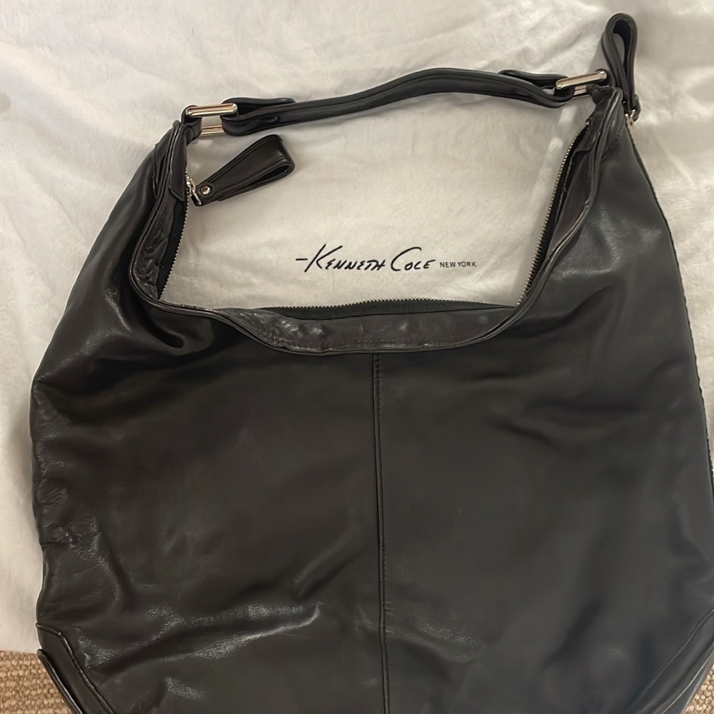 Kenneth Cole Sleek Black Hobo Bag